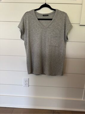 Pink Clover Gray V-Neck Knit Top